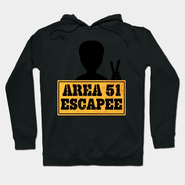 Area 51 Escapee Alien Peace Hoodie by Mesyo